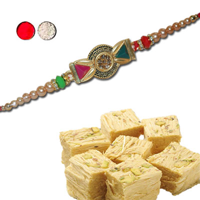 "Fancy Rakhi -  FR- 8140 A (Single Rakhi), pineapple cake - 1 kg - Click here to View more details about this Product